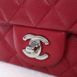 Pre Owned حقيبة شانيل صغيرة كافيار مستطيلة كلاسيكية غطاء علوي