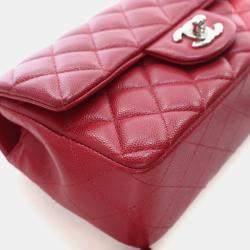 Pre Owned حقيبة شانيل صغيرة كافيار مستطيلة كلاسيكية غطاء علوي