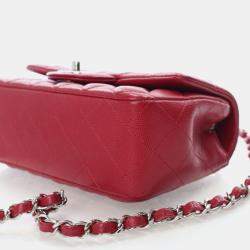 Pre Owned حقيبة شانيل صغيرة كافيار مستطيلة كلاسيكية غطاء علوي