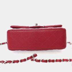 Pre Owned حقيبة شانيل صغيرة كافيار مستطيلة كلاسيكية غطاء علوي