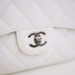 Pre Owned Chanel Jumbo Caviar Classic Single Flap Bag