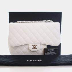Pre Owned Chanel Jumbo Caviar Classic Single Flap Bag
