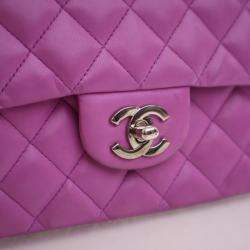 Pre Owned Chanel Vintage Medium Lambskin Classic Single Flap Bag