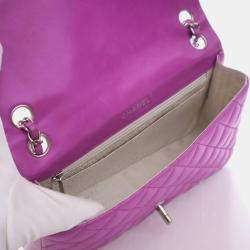 Pre Owned Chanel Vintage Medium Lambskin Classic Single Flap Bag