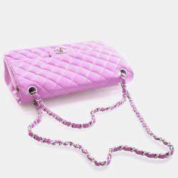 Pre Owned Chanel Vintage Medium Lambskin Classic Single Flap Bag