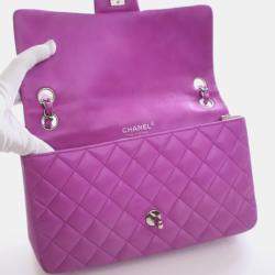 Pre Owned Chanel Vintage Medium Lambskin Classic Single Flap Bag