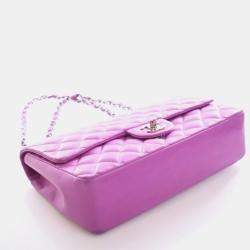 Pre Owned Chanel Vintage Medium Lambskin Classic Single Flap Bag