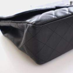 Pre Owned حقيبة شانيل قلاب كلاسيك مفرد جلد كافيار جامبو