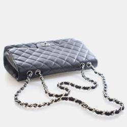 Pre Owned حقيبة شا نيل قلاب كلاسيك مفرد جلد كافيار جامبو