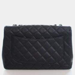 Pre Owned حقيبة شانيل قلاب كلاسيك مفرد جلد كافيار جامبو