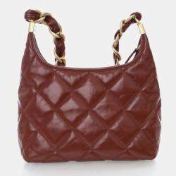 مملوكة مسبقًا حقيبة شانيل هوبو فانكي تاون جلد حمل مجعد صغيرة