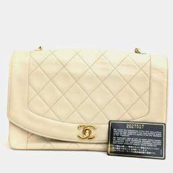 مملوكة مسبقًا حقيبة رفرف لامبسكين متوسطة قديمة شانيل ديانا