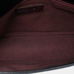 Pre Owned Chanel Black Large Glazed Calfskin Coco Boy Flap