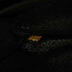 Pre Owned Chanel Black Jumbo Classic Chevron Patent Double Flap