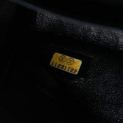 Pre Owned Chanel Black Medium Classic Perforated Lambskin Double Flap