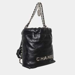 Pre Owned حقيبة شانيل ميني C22 جلد أسود