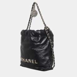 Pre Owned حقيبة شانيل ميني C22 جلد أسود