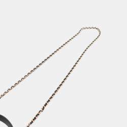 مملوكة مسبقًا Chanel Black CC Quilted Patent Top Handle Phone Holder with Chain