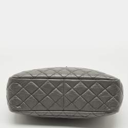 Pre Owned Chanel Reissue Camera Large Grey Quilted Aged Leather Shoulder Bag