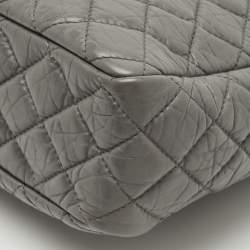 Pre Owned Chanel Reissue Camera Large Grey Quilted Aged Leather Shoulder Bag