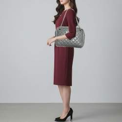 Pre Owned Chanel Reissue Camera Large Grey Quilted Aged Leather Shoulder Bag