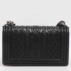 Pre Owned حقيبة شانيل بوي جلد أزرق مبطن متوسطة بقلاب