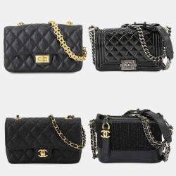 مملوكة مسبقًا Chanel Success Story Black Set Of 4 Mini Bags With Quilted Trunk