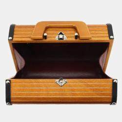 Pre Owned حقيبة شانيل فانتي جلد أسود بني خشبي للزينة