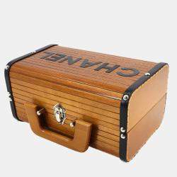 Pre Owned حقيبة شانيل فانتي جلد أسود بني خشبي للزينة