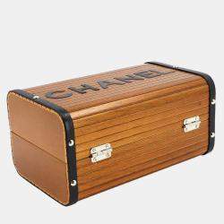 Pre Owned حقيبة شانيل فانتي جلد أسود بني خشبي للزينة