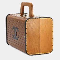 Pre Owned حقيبة شانيل فانتي جلد أسود بني خشبي للزينة