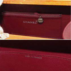 مملوكة مسبقًا حقيبة فانيتي شانيل جلد بني خشبي/أسود