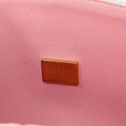 Pre Owned Chanel Classic Double Flap Pink Caviar Leather Chain Shoulder Bag