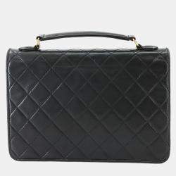 مملوكة مسبقًا Chanel Double CC Turn Lock Black Quilted Lambskin Shoulder Bag