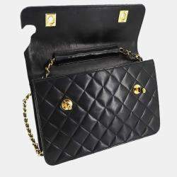 مملوكة مسبقًا Chanel Double CC Turn Lock Black Quilted Lambskin Shoulder Bag