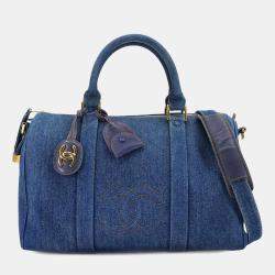 مملوكة مسبقًا Chanel CC Vintage Blue Denim Boston Bag