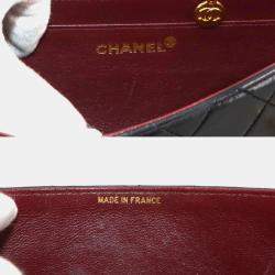 Pre Owned Chanel Double CC Turn Lock Cambon Charm Small Black Quilted Lambskin Shoulder Bag