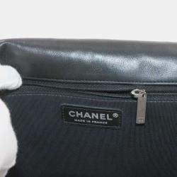 Pre Owned حقيبة يد شانيل حولا هوب جلد خروف أسود