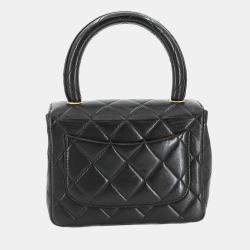 مملوكة مسبقًا Chanel Vintage Twin Flap Set Black Leather Handbags