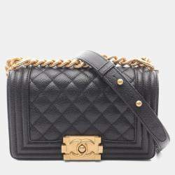 مملوكة مسبقًا Chanel Boy Chanel Small Shoulder Bag In Calfskin Leather Black