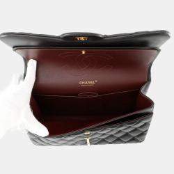 Pre Owned حقيبة كتف شانيل سلسلة كوكو مارك ماتلاسي 30 جلد حمل أسود