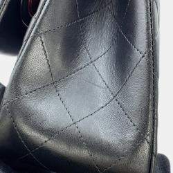 Pre Owned حقيبة كتف شانيل سلسلة كوكو مارك ماتلاسي 30 جلد حمل أسود