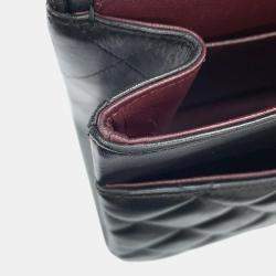 Pre Owned حقيبة كتف شانيل سلسلة كوكو مارك ماتلاسي 30 جلد حمل أسود