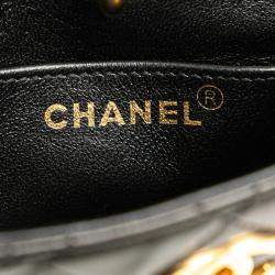 Pre Owned حقيبة شانيل كوكو مارك ماتلاسيه صغيرة جلد خروف أسود