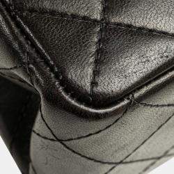 Pre Owned حقيبة شانيل كوكو مارك ماتلاسيه صغيرة جلد خروف أسود