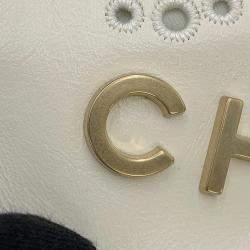 Pre Owned Chanel 22 Mini Handbag With Coco Mark And Perforated Shiny Calfskin Leather