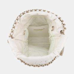 Pre Owned Chanel 22 Mini Handbag With Coco Mark And Perforated Shiny Calfskin Leather