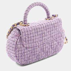 مملوكة مسبقًا Chanel Matelasse Purple Fabric Top Handle Bag