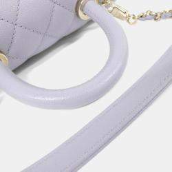 Pre Owned Chanel Purple Calf Handbag