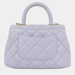Pre Owned Chanel Purple Calf Handbag
